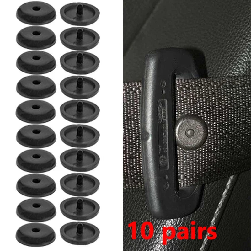 20 PCs car safety seatbelt stopper buckle automobile seat belt spacing limit stop plastic anti-slip button retainer car interior Oasis Select
