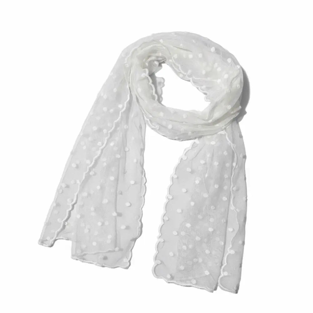 Retro Embroidered Flower Lace Scarf Breathable Mesh Long Sunscreen Shawl Lightweight Female Headscarf Spring Oasis Select