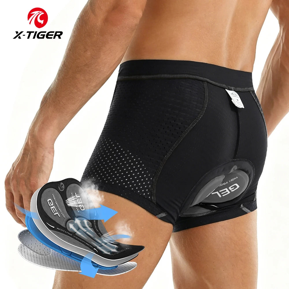 X-TIGER Men's Cycling Underwear with 5D Gel Cushioned MTB Boxer Cycling Shorts Road Cycling Underwear Cycling Equipment Oasis Select