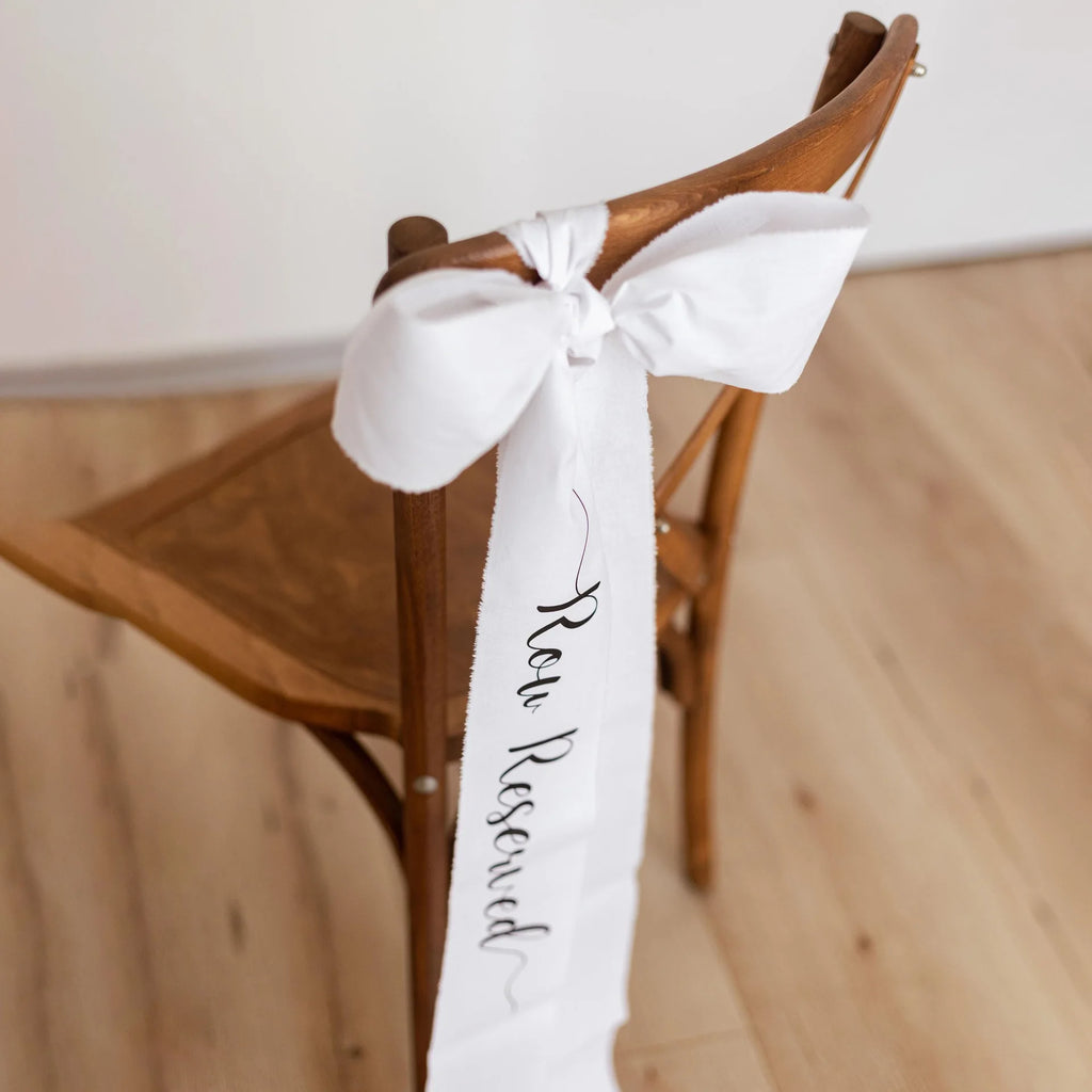 Reserved Chair Bow Ribbon Memorial Wedding Sign Ceremony Reception Decoration Bachelorette Party Seating Marker Ribbon Oasis Select