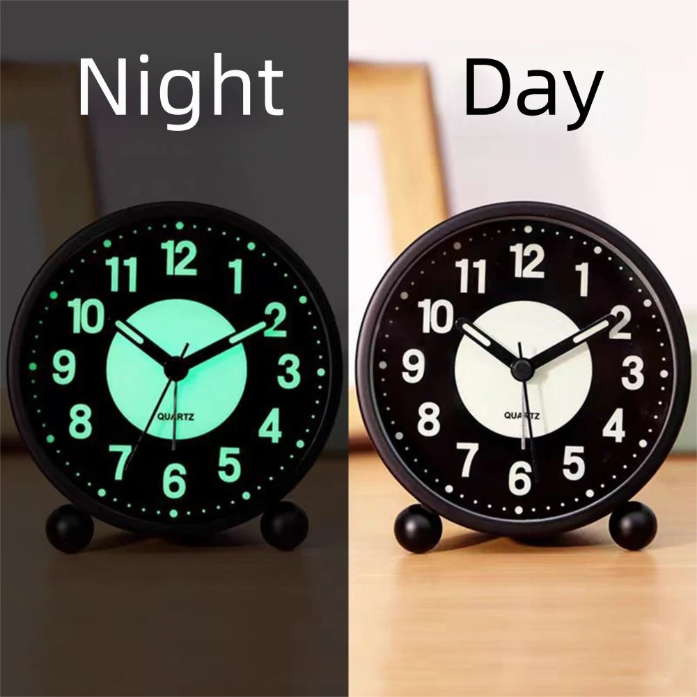 Retro Glow-in-the-Dark Battery Desk Alarm Clock – Silent