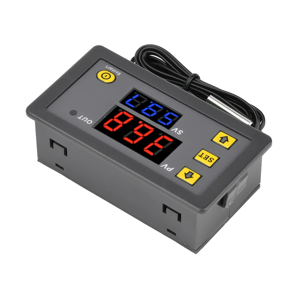 W3230 LED Digital Temperature Controller Thermostat Temperature Control Switch Sensor Red Blue Display Meter DC 12V 24V AC110-22 Oasis Select