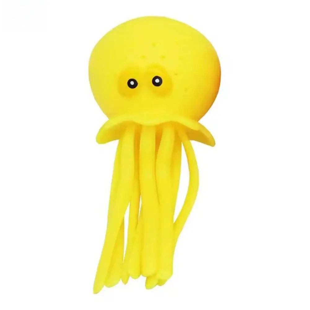 1pcs Baby Bath Toys Sponge Water Absorbing Octopus Squeezing Stress Relief Toys Summer Swimming Play Water Bath Toy for Children Oasis Select YELLOW