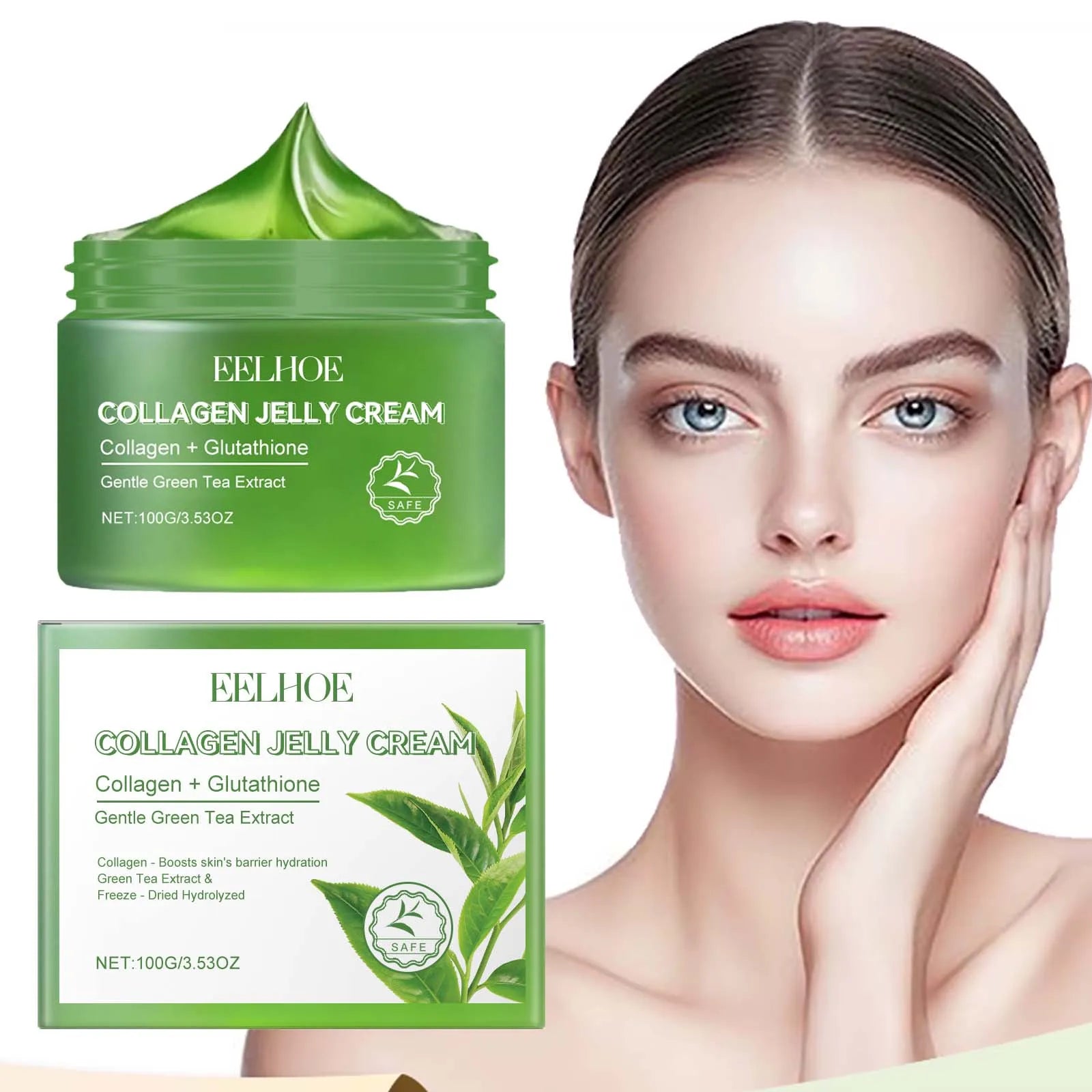 Green Tea Collagen Jelly Cream – Pore Shrinking Moisturizer Facial Jelly Cream Oasis Select