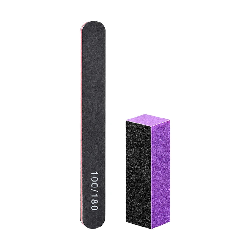 100/180 Grit Nail File & Buffer Block Set – Manicure Kit