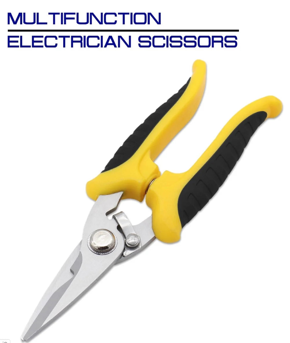 1 PCS Stainless Steel Electrician Scissors Multifunctional Hand Scissors Groove Wire Trimmer and Steel Sheet Electrician Tools Oasis Select