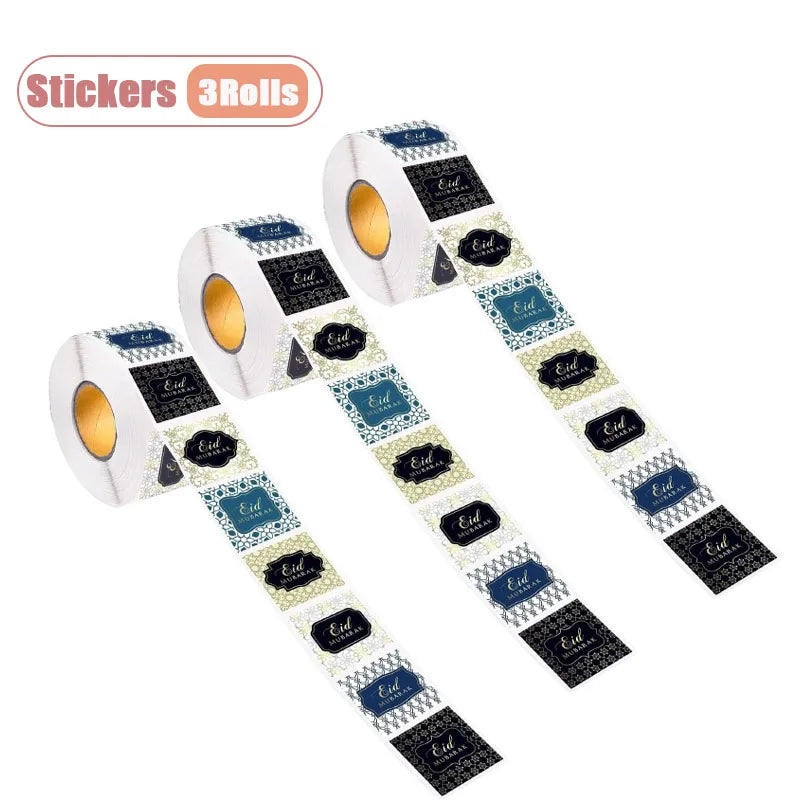 500PCS Eid Mubarak Stickers – Ramadan Self-Adhesive Labels