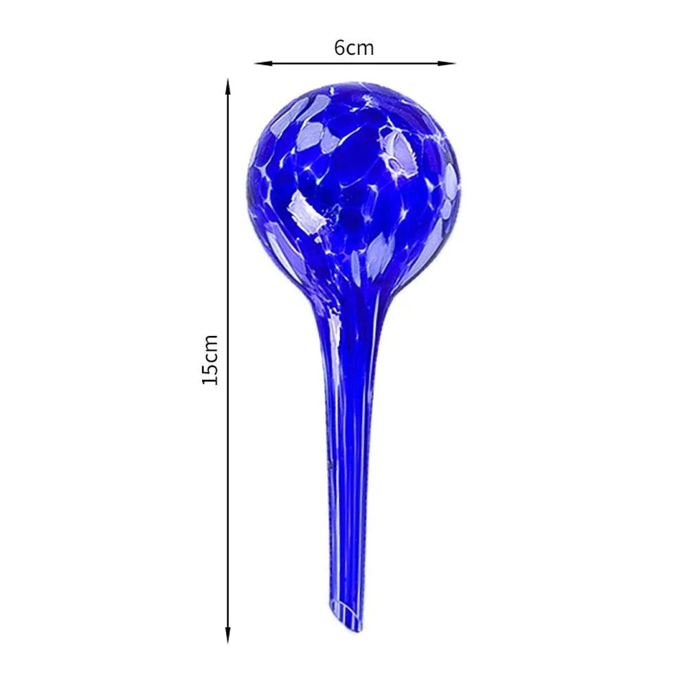 Glass Automatic Plant Watering Ball 100ml Bulb Shape Glass Auto Drip Irrigation System Colorful Automatic Watering Spike Oasis Select Dark Blue