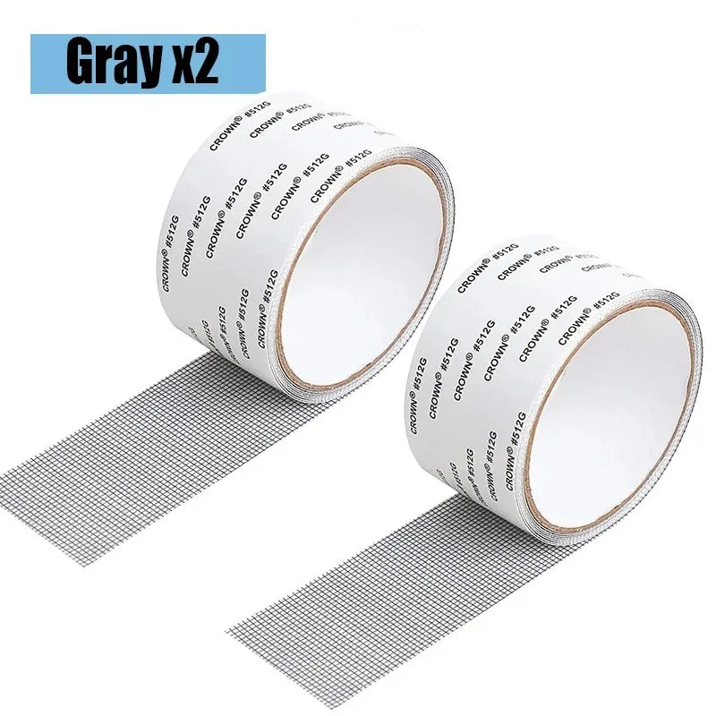 Strong Self Adhesive Window Screen Repair Tape Window Net Screen Repair Patch Covering Up Holes Tears Anti-Insect Mosquito Mesh Oasis Select 2PCS-grey