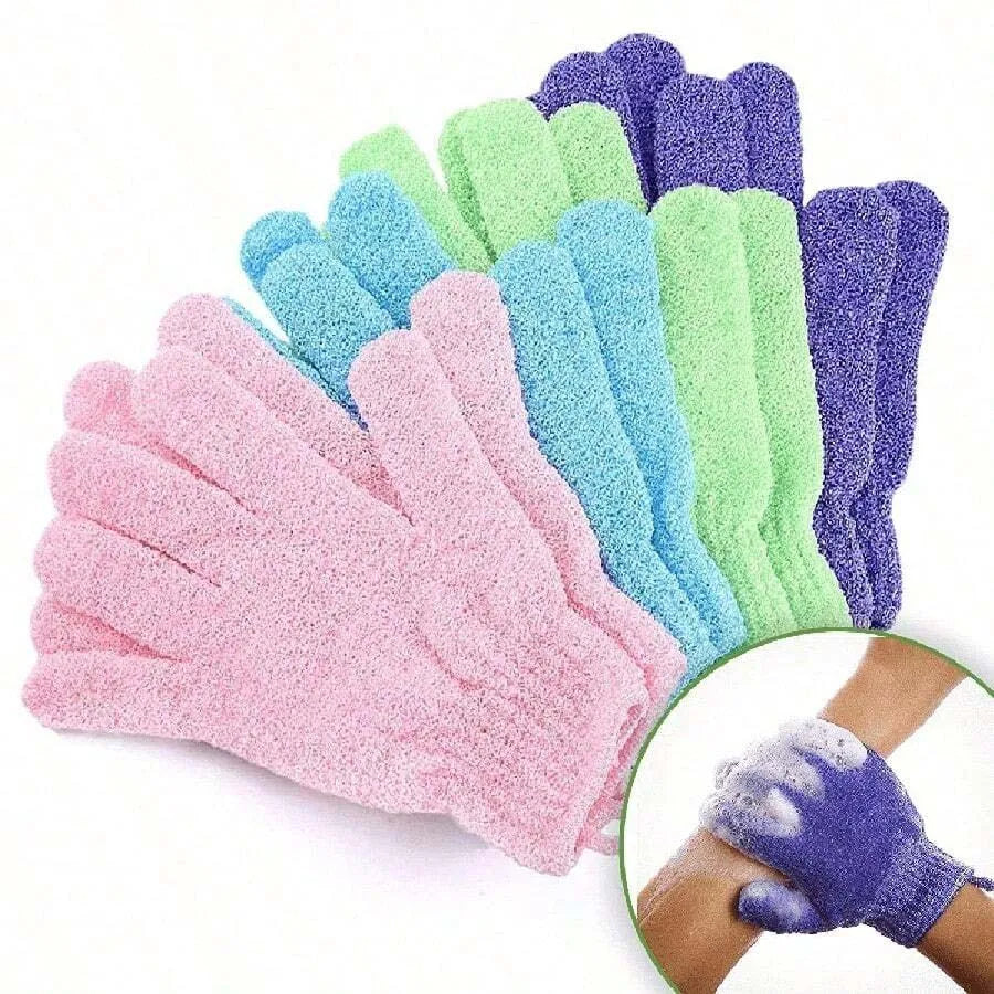 2pcs/6pcs/12pcs Reversible Exfoliating Shower Gloves, Body Scrub Gloves, ,Cleansing Tools Bath Towel Bath Products Back Scrub Oasis Select