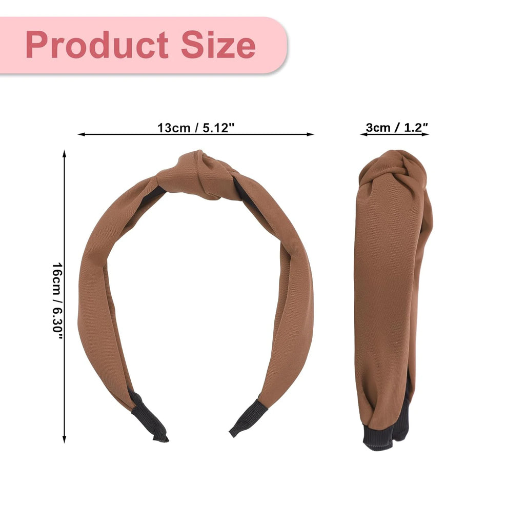2/4PCS Boho Knotted Headbands Wide Soft Stretch Non Slip Women Daily Yoga Travel Printed Solid Mix Hair Accessories Oasis Select