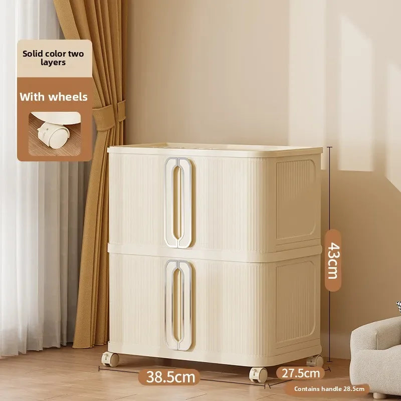 Household Folding Storage Cabinet Large Capacity Double Door Bedroom