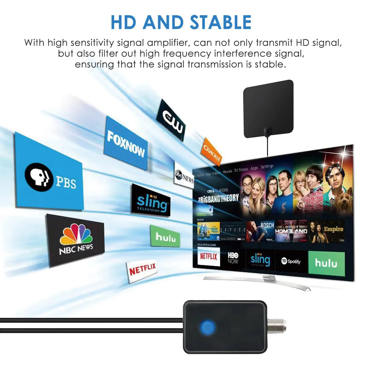 HDTV Digital TV Antenna ATSC DVB TV High-Definition Indoor Film-Type Digital Antenna Oasis Select