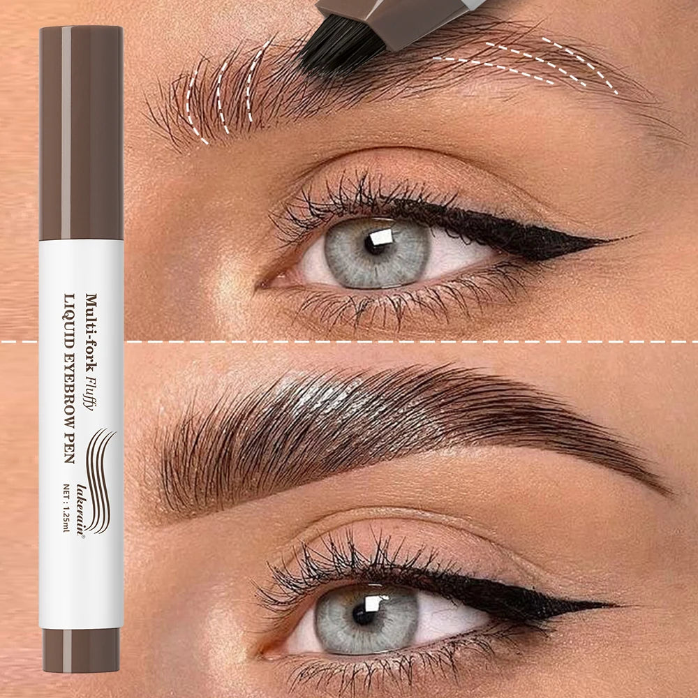 Long Lasting 4D Eyebrow Pen Multi Forks Liquid Pen Tip Fine Sketch Liquid Tattoo Brow Waterproof Precise Makeup Oasis Select