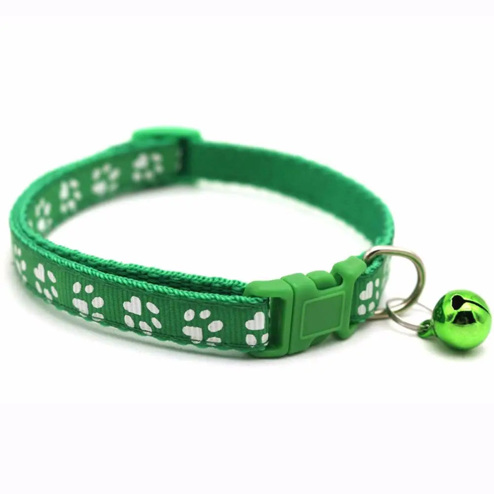 Adjustable Cat & Puppy Collar with Bell | 12 Colors | Nylon