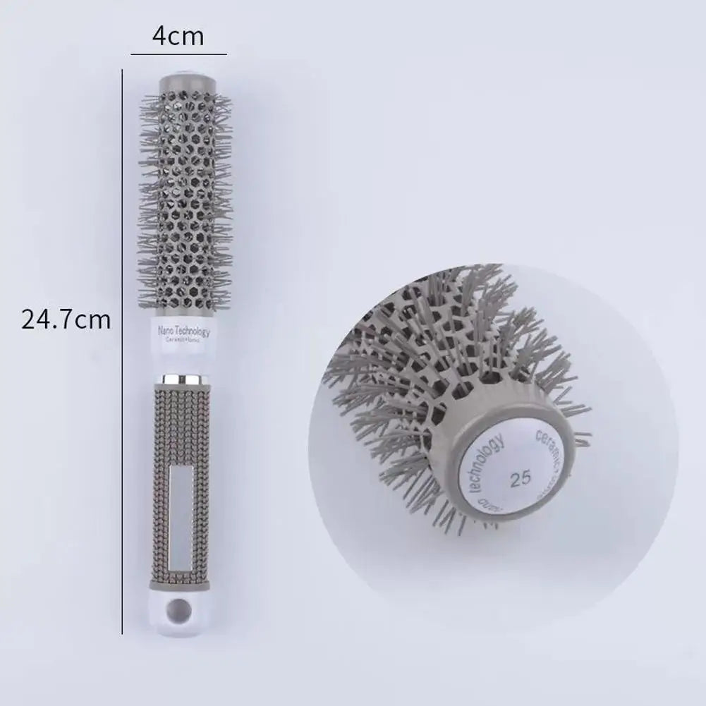 Ceramic Ion Hair Brush Nano Hairbrush Thermal Ceramic Ion Round Comb Hairdressing Hair Salon Styling Drying Curling Oasis Select