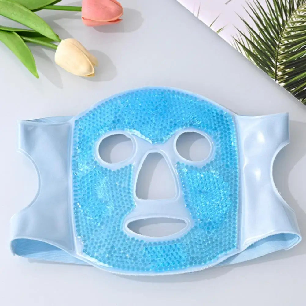 Ice Cold and Hot Heat Full Face Eye Mask New SPA Gel Beads Compress For Dark Circles Puffiness For Women Man Skin Care Tools Oasis Select