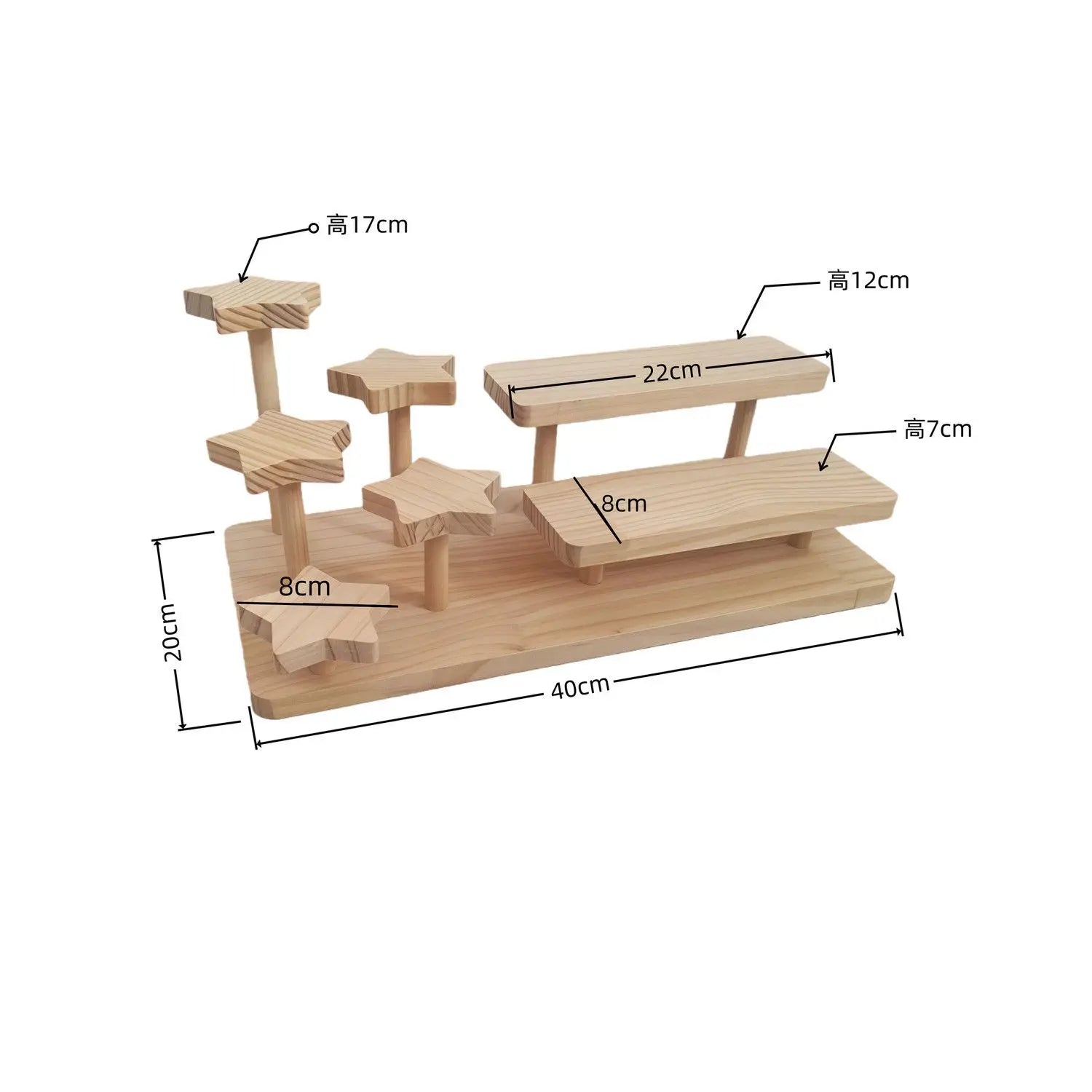 Wooden Display Stand – Jewelry, Succulents, Pastry & More