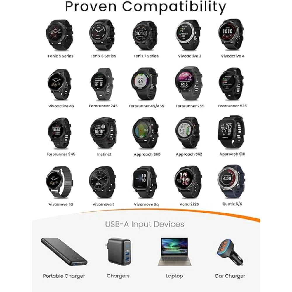 Garmin Fenix Smartwatch Replacement Charger USB-C Cable 3.3ft Smartwatch Charger Cable Oasis Select