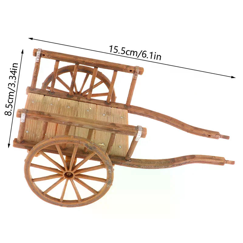 Dollhouse Miniature Simulation Assembled Cart Model DIY Accessories Garden Furniture Toys Oasis Select
