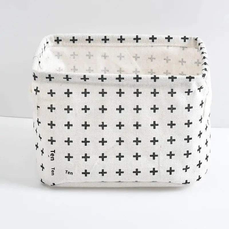 Cotton Linen Waterproof Desktop Storage Box & Organizer