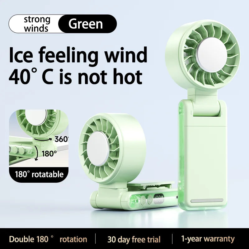 Umbrella Clip On Fan 4 in 1 Handheld Waist Hanging Fan 3000mAh Digital Display 5 Speed Portable Cooling Fan For Summer Oasis Select D