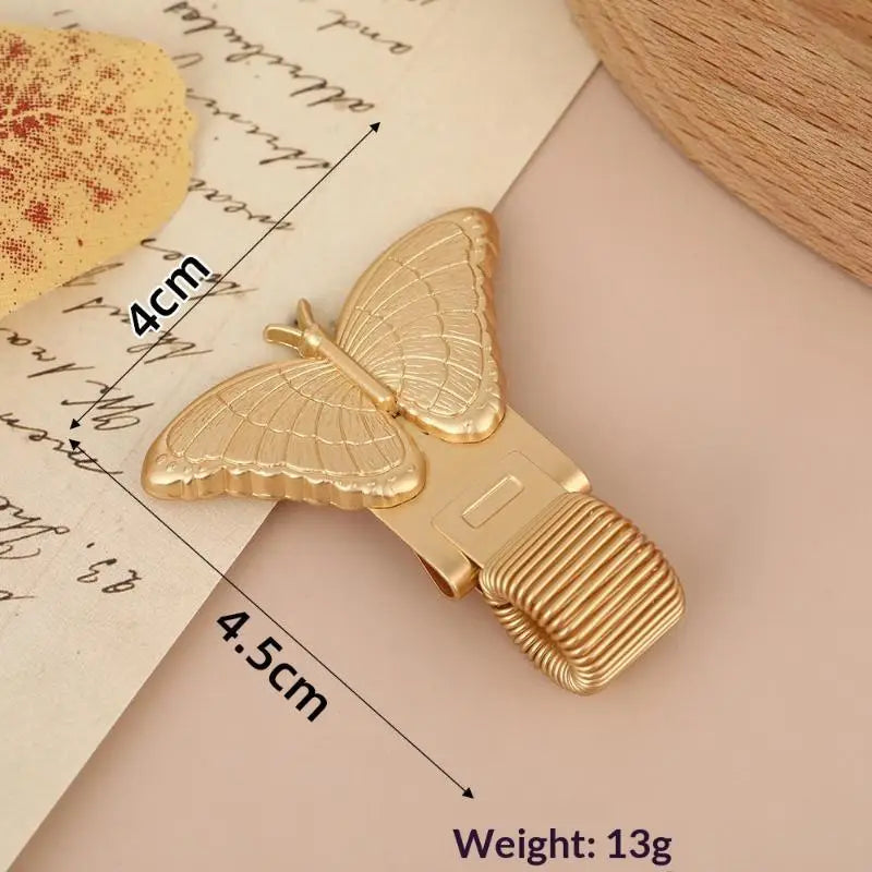 Retro Insect Pattern Metal Pen Clip 1pc Spring Loaded Holder Anti-slip Stationery for School Students Notebook Journal Oasis Select D