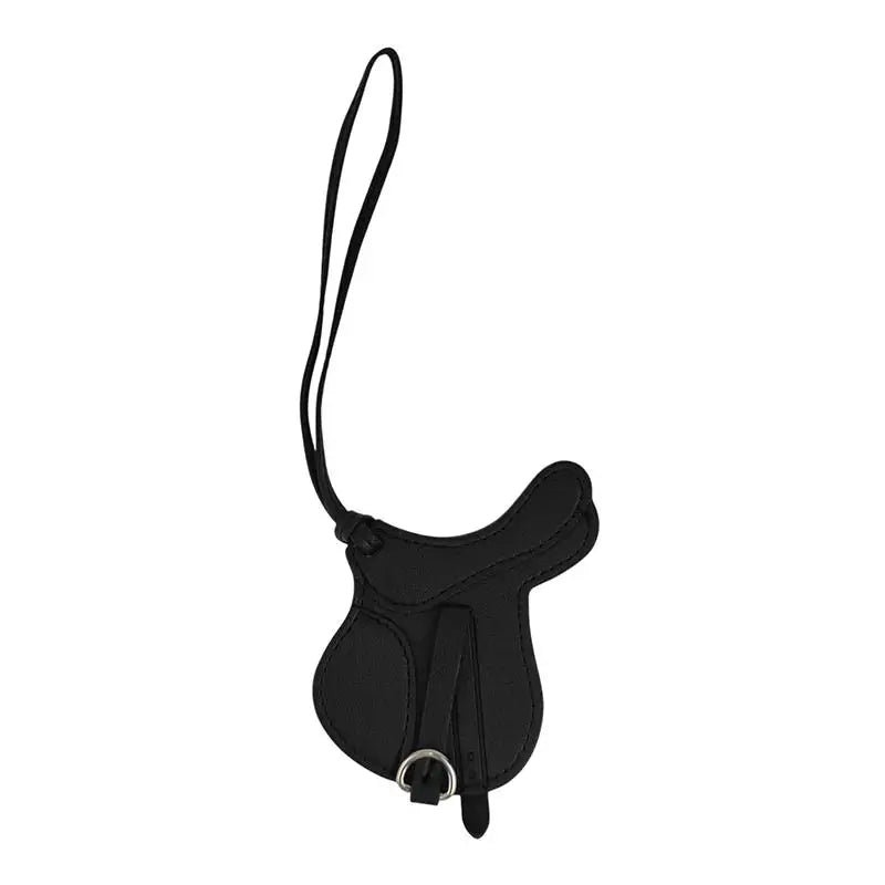 Equestrian Elegance Crafted Bag Charm - Statement Piece Made With Premium Thick PU Leather, Palmsize Oasis Select Black