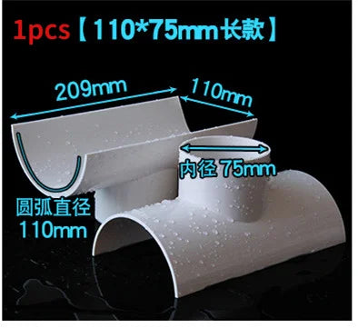 PVC Open Tee Pipe joint Repair Patch Drain Pipe Adapter Tube Connectors for Home Outdoor Industrial Plumbing Accessories Oasis Select 110x75mm 1 Other
