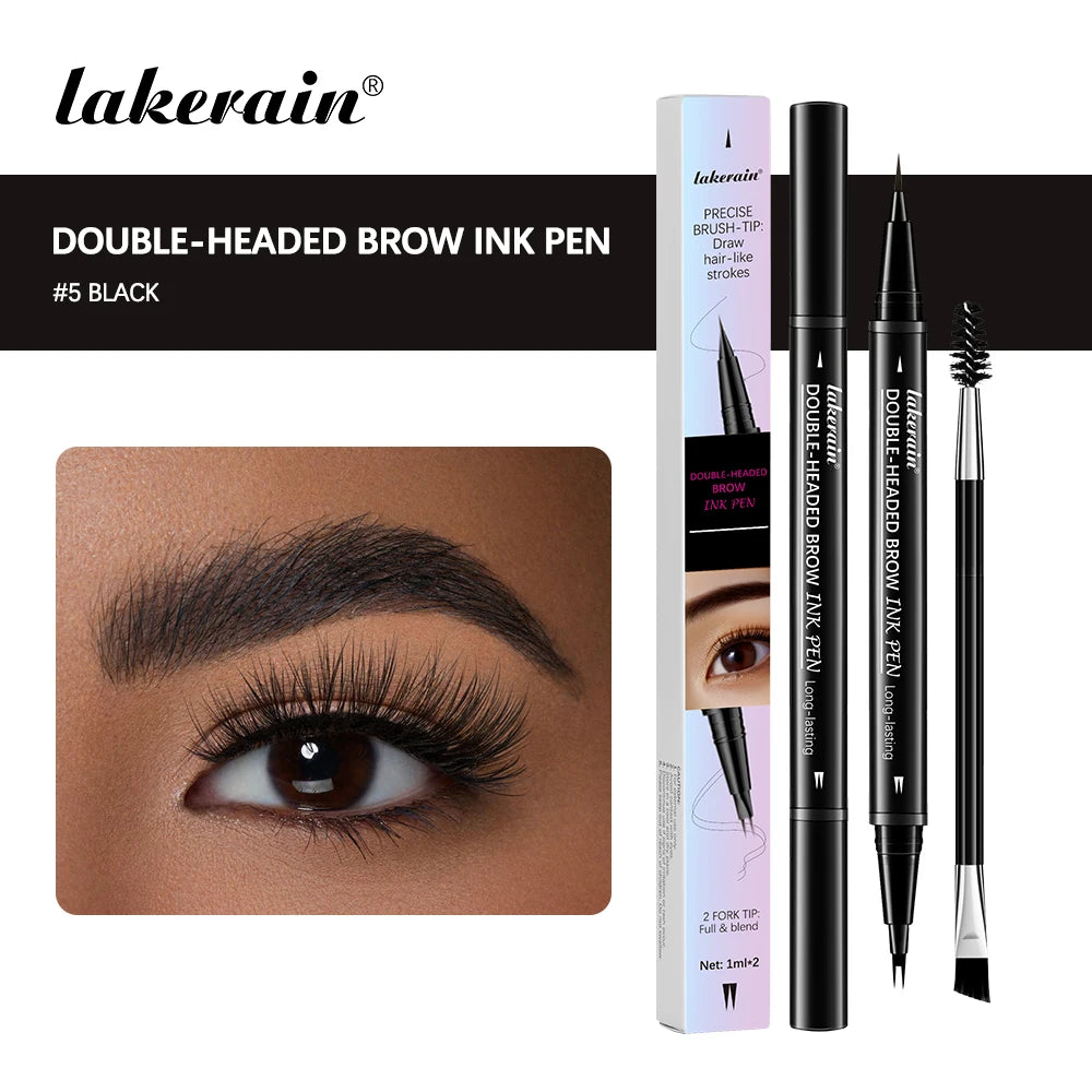 Waterproof Eyebrow Pen Perfect Eyebrows Brown Eyebrow Pencil Makeup Brushes Eye Brow Pencil Eyeliner For Water Resistant Set Oasis Select color5 BLACK