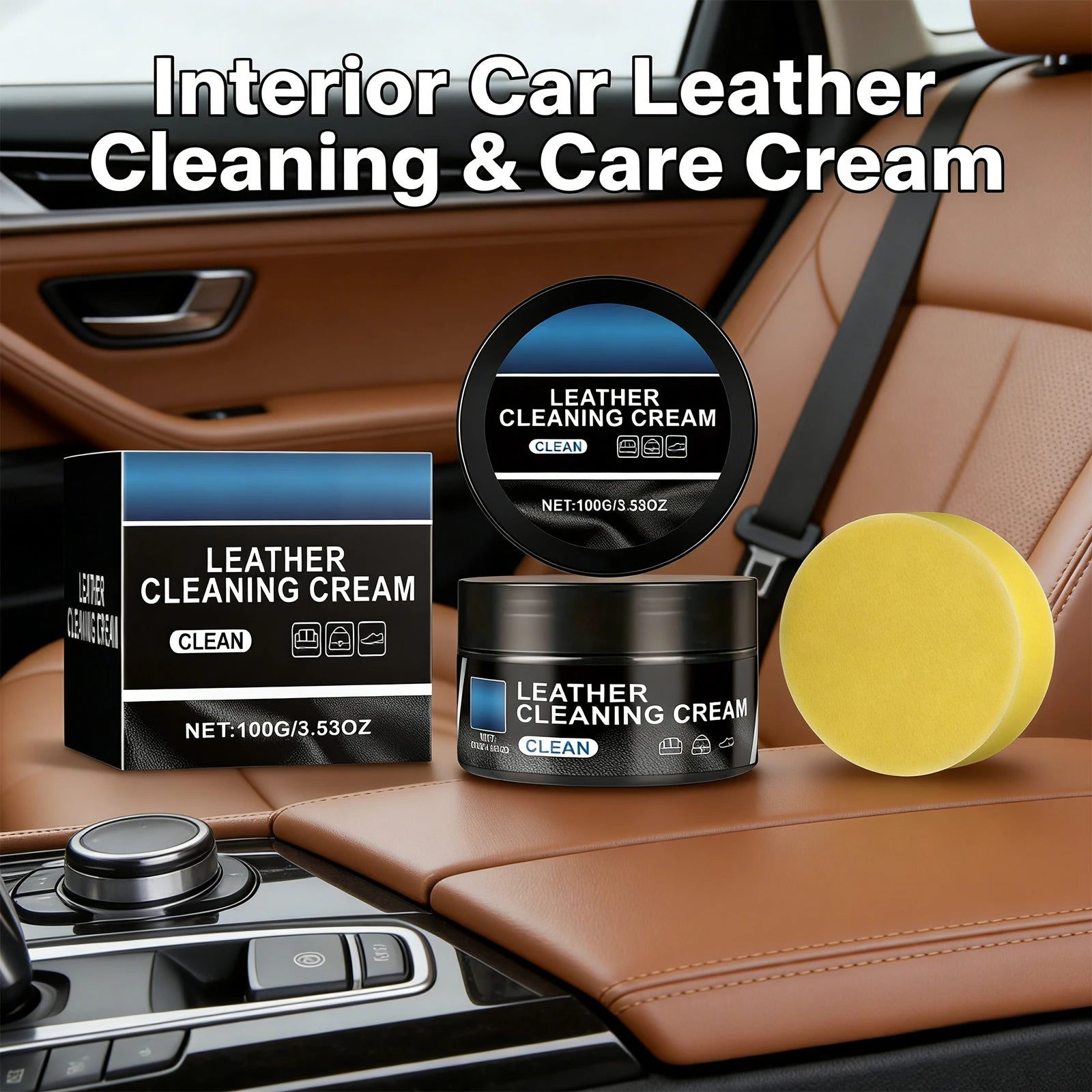 Leather Cleaning Cream for Automotive Interior Remove Dirt Anti Fouling and Waterproof Car Interior Seat Leather Products Oasis Select