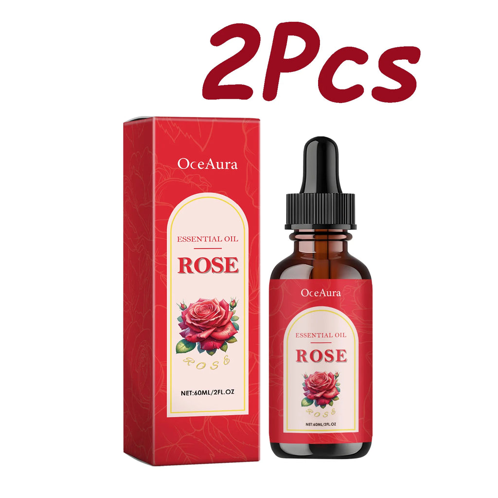 Rose Essential Oil Nourishing Moisturizing Soothing Dryness Skin Soften Delicate Smoothing Massage Essential Oil for Face Body Oasis Select 2Pcs 60ml Boxed