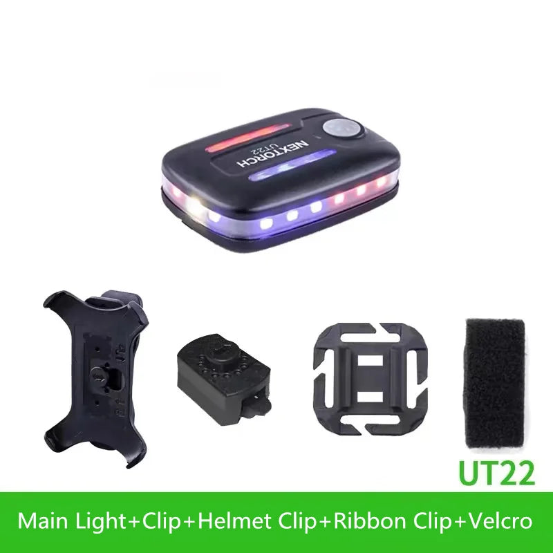 SHINEKNOT UT22 Red Blue LED Shoulder Warning Light | 360° Flash