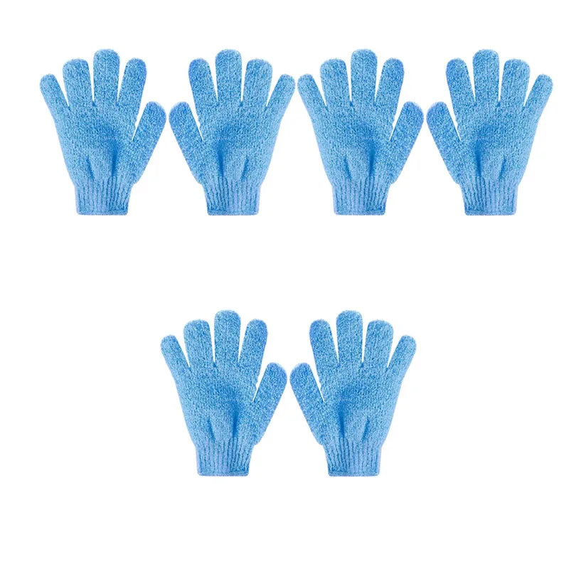 1/2/3pairs Exfoliating Bath Gloves Double Sided Bath Gloves For Beauty Spa Massage Skin Shower Scrubber Bathing Accessories Oasis Select 3pairs blue