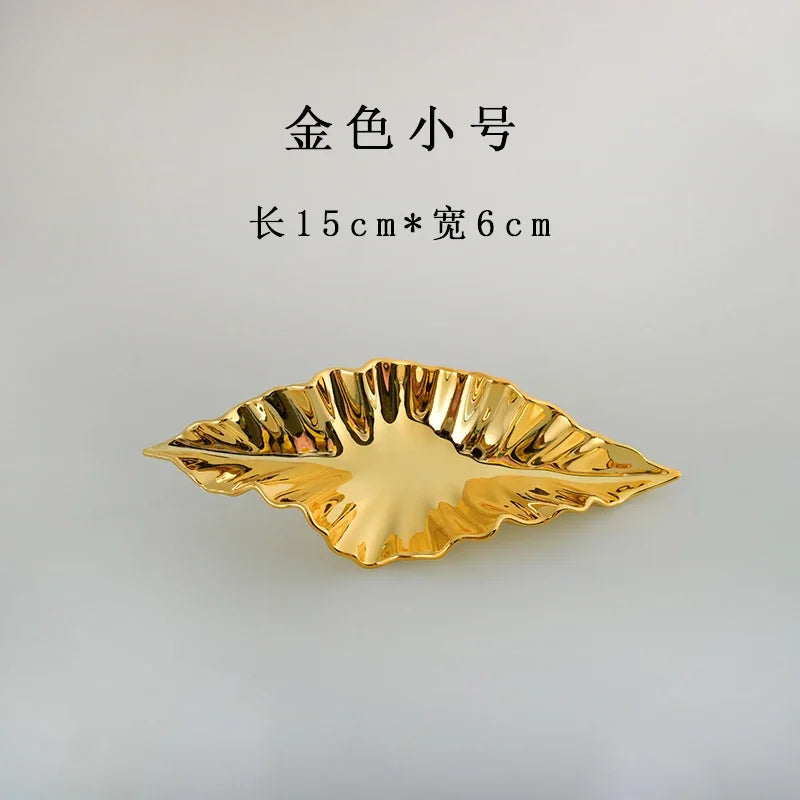 Modern Living Room Simple Nail Free Imitation Metal Wall Decoration Wall Hanging Wall Leaf Decoration Soft Installation Pendant Oasis Select Gold 15cm