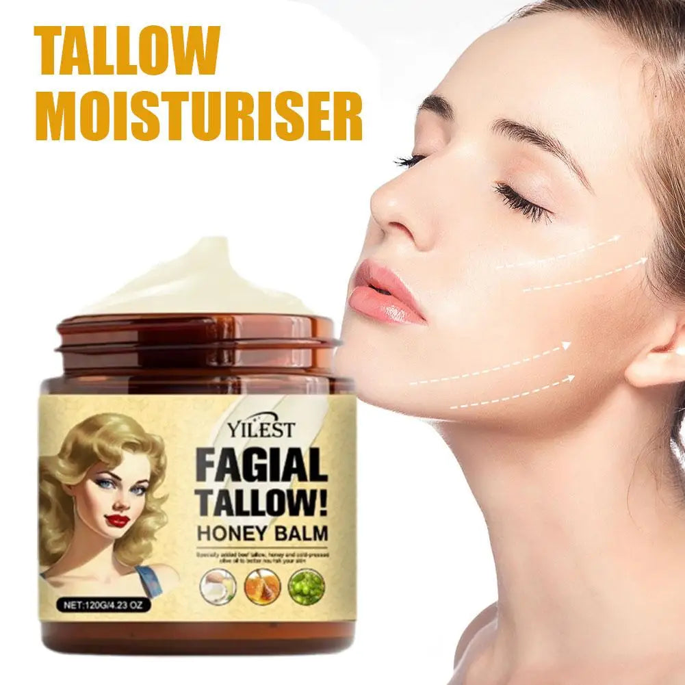 120g Whipped Beef Tallow And Honey Balm Beef Tallow Face Moisturizer Face & Body Skin Care Grass Fed Grass Finished Face Cream Oasis Select