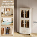 Foldable Storage Cabinet,Multi-Tier Heavy-Duty Organizer with Single/Double Door Design,Rolling Wheels for Living Room/Bedroom Oasis Select Tawny2 L 1S