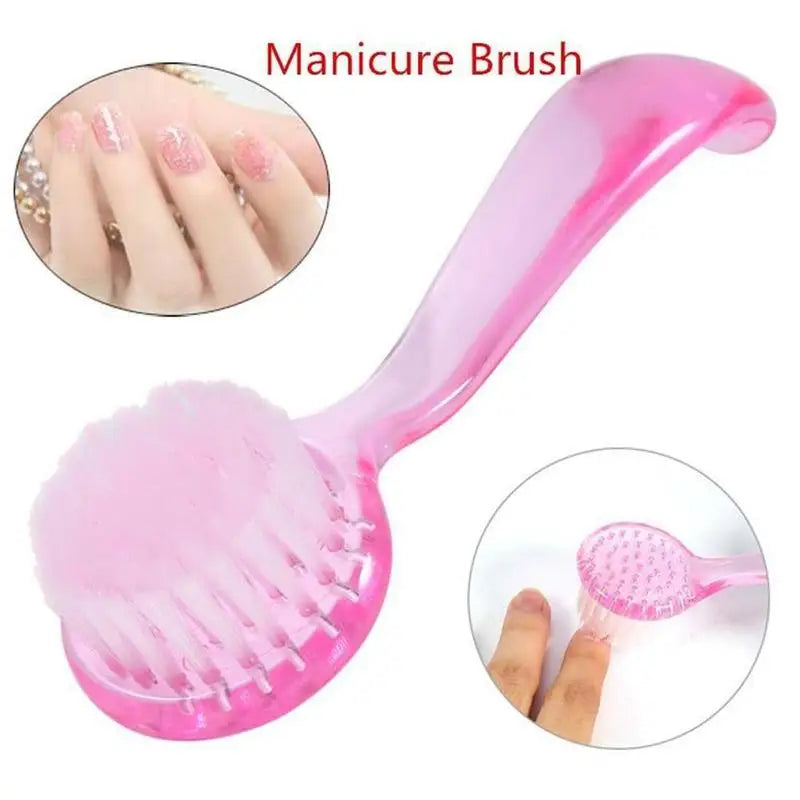 1PC Soft Nail Brush, Nail Dust Brush Cleaning Fingernails, Handle Fingernail Brush Manicure Brush with Cover for Toe Fingernail Oasis Select