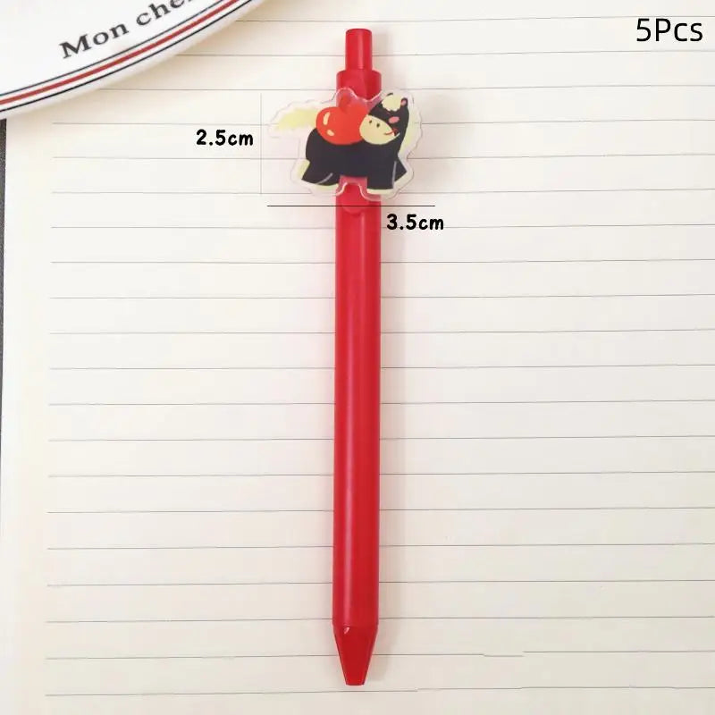 5/6Pcs Cute Pony Neutral Pen Acrylic Decorative Gel Pen Quick Drying Neutral Pen Student Stationery Office Stationery Supplies Oasis Select A1