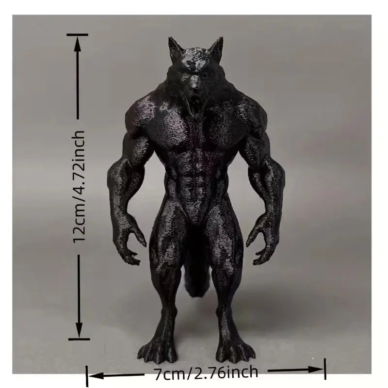3D Print Creative Black Statue Ornament Werewolf Horse Cat Griffin Bat Ornament Realistic Animals Home Desk Decoration for Gift Oasis Select E