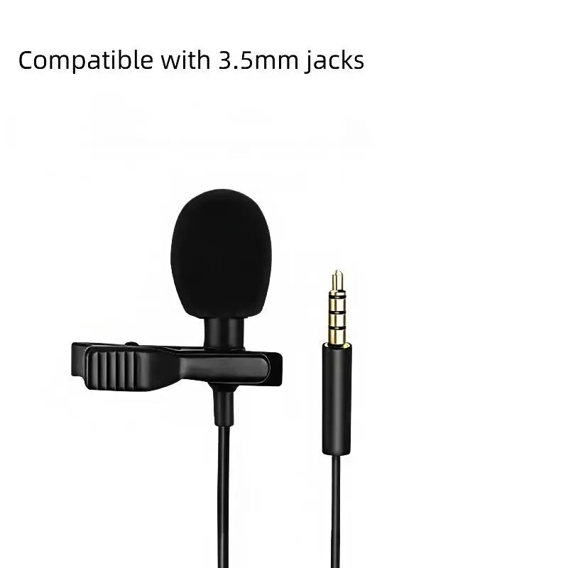 1.5m Mini Portable Lavalier Microphone Condenser Clip-on Lapel Mic Wired USB 3.5mm Type C Microphone For Laptop PC Camera Oasis Select A1