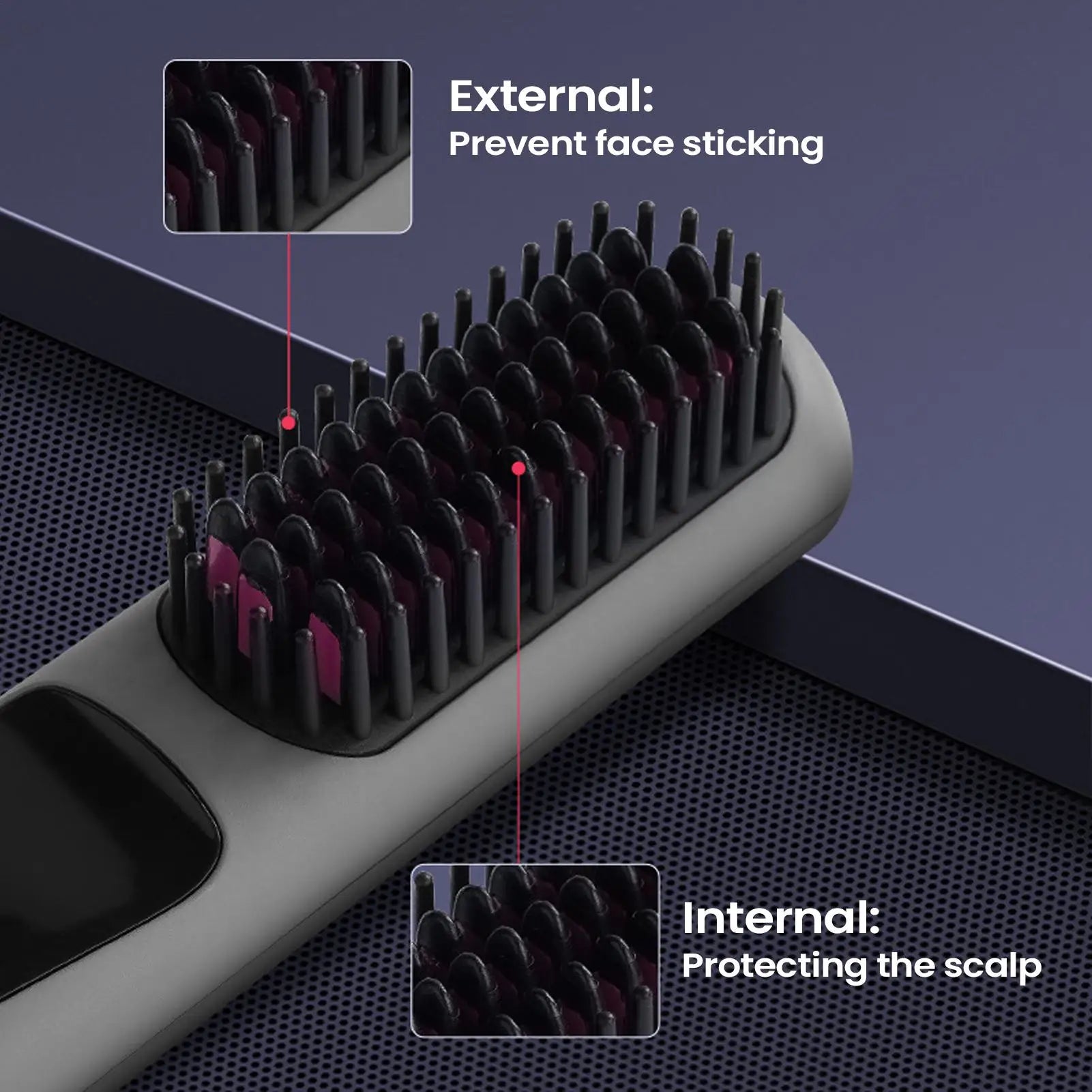 Cordless Ceramic Hair Straightener Brush – 4 Heat Levels & LED Hair Straightener Brush Oasis Select