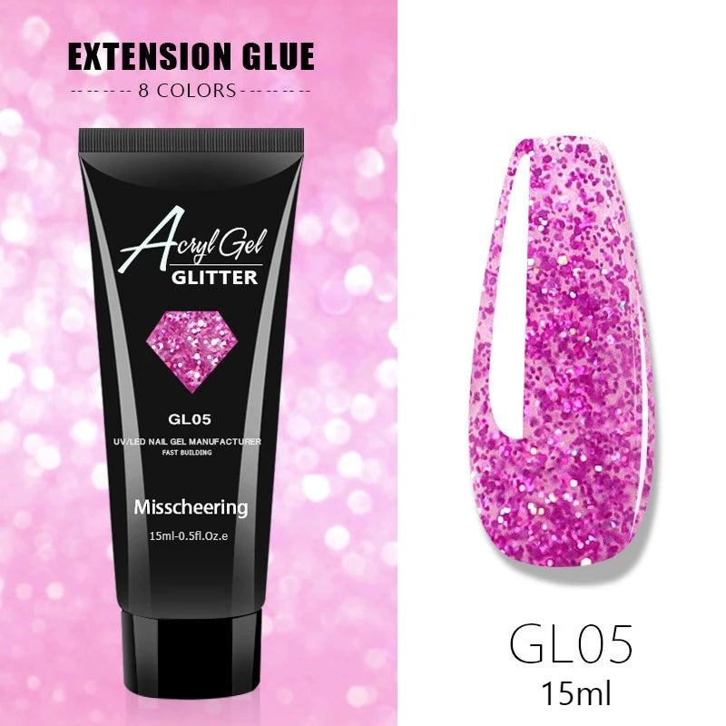 30ml/15ml Nail Extension Gel Nail Build Poly Nail Acrylic Gel UV LED Quick Extension of Crystal Model Painless Crystal Glue Oasis Select GL05