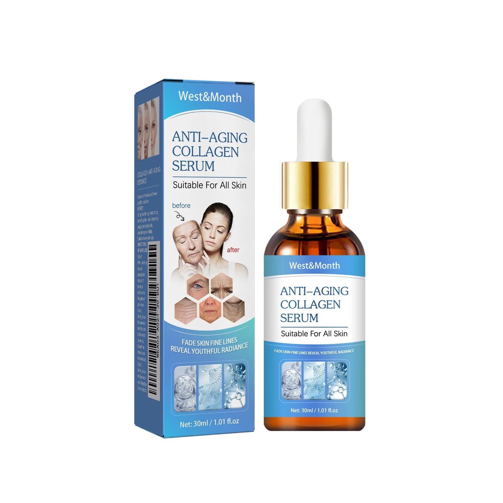 Collagen Face Serum Tighten Lifting Lightening Fine Lines Wrinkle Nourishing Anti-aging Moisturizing Brighten Essence Skin Care Oasis Select 1Pcs