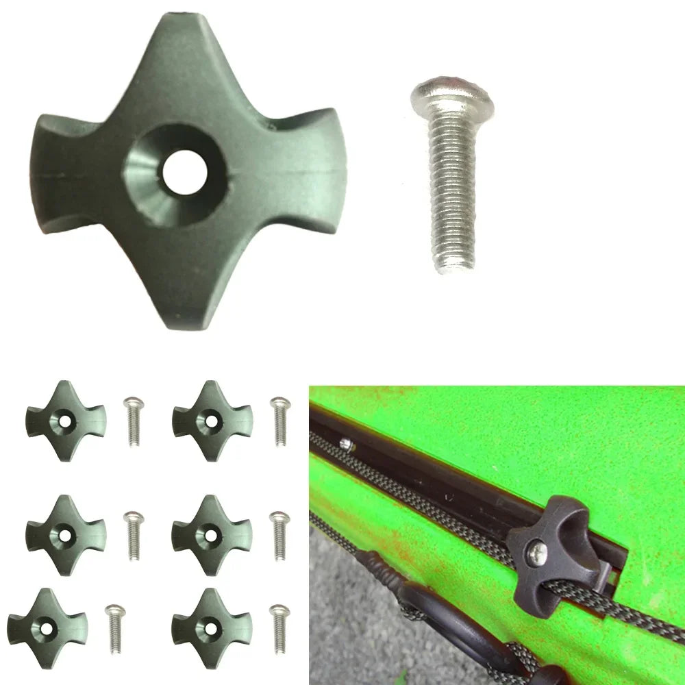 6Pcs Nylon Canoe Kayak Deck Line Guide with Screw Rowing Boat Dinghy Star Deck Fitting Oasis Select 1 set
