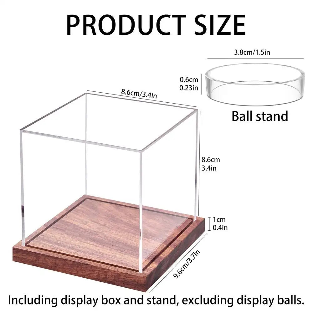 Baseball Display Case Game Ball Display Case Acrylic Clear Sports Souvenirs Organizer with Wooden Base for Tennis Golf Softball Oasis Select Clear