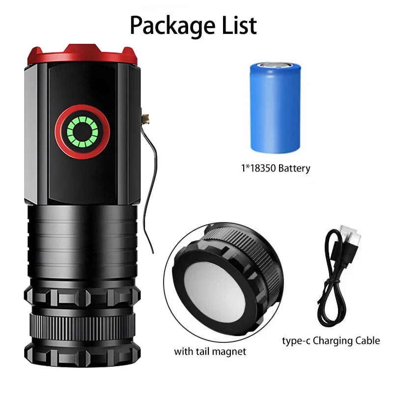 KDULIT Tactical LED Flashlight | Rechargeable, IP65, 5 Modes