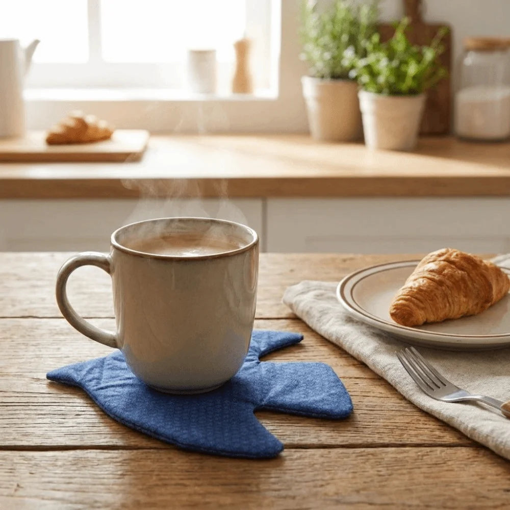 Vintage Bird Cotton Coaster – Washable Heat-Insulating Placemat