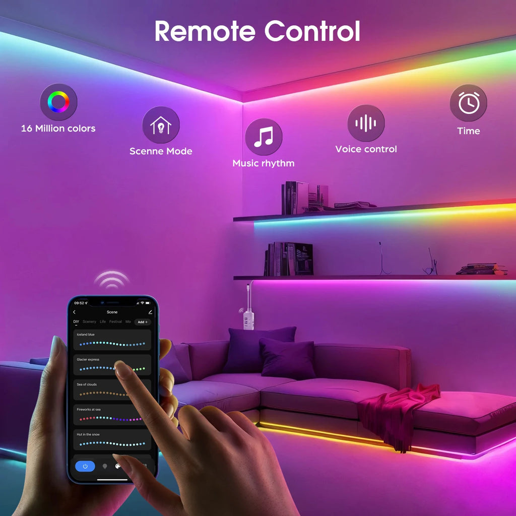 Tuya Smart WIFI RGBIC COB LED Strip Light Tape Addressable WS2811 IC Flexible RGB Neon LED Light 12V APPControl for Alexa Google Oasis Select