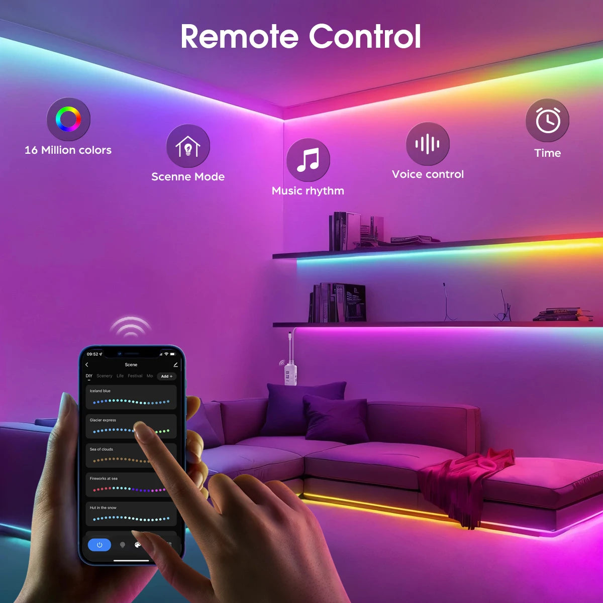 Tuya Smart WIFI RGBIC COB LED Strip Light Tape Addressable WS2811 IC Flexible RGB Neon LED Light 12V APPControl for Alexa Google Oasis Select